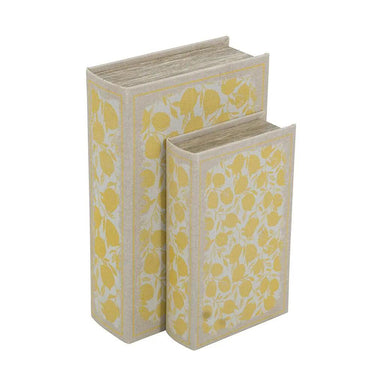 A&B Floral Motif Book Box Yellow - Large - Uncategorized Merchandise