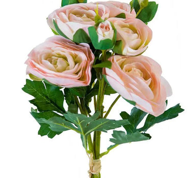 AmBest Italian Ranunculus Bundle Light Pink 17.5" - Artificial Flowering Plants Silk