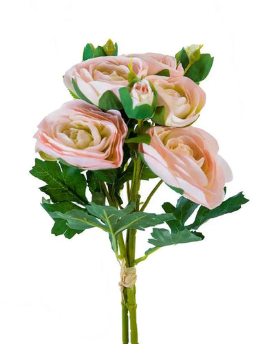 AmBest Italian Ranunculus Bundle Light Pink 17.5" - Artificial Flowering Plants Silk