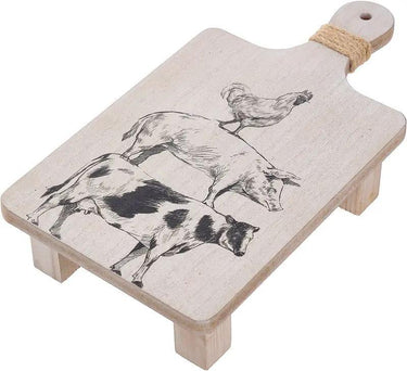 Special T Wood Cow/Pig/Chicken Board Tray - Uncategorized Merchandise