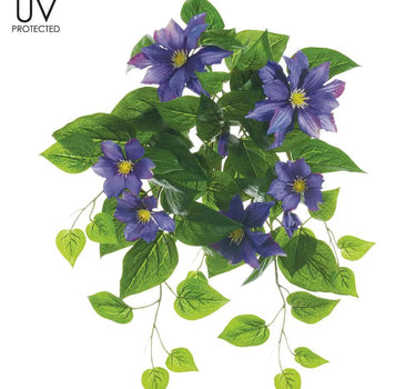 Allstate UV Clematis Bush 20.5" - Artificial Flowering Plants Silk