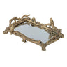 A&B Mirrored Tray With Birds 17" - Decorative Trays Merchandise