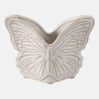 Sagebrook Ivory Butterfly Pencil Cup/Vase 5" - Vases Merchandise
