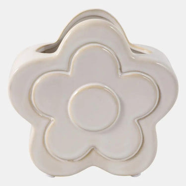 Sagebrook Ivory Flower Power Pencil Cup/Vase 5" - Merchandise