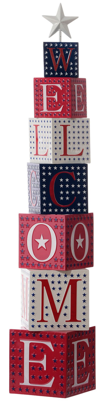 Special T Metal Americana "Welcome" Stack 62"H - Uncategorized Merchandise