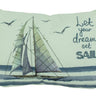 Moby Dick "Let Your Dreams Set Sail" Sailboat Pillow 17"H x 12"L - Throw Pillows Merchandise