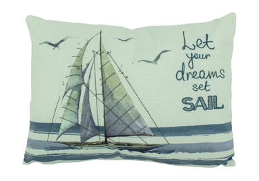 Moby Dick "Let Your Dreams Set Sail" Sailboat Pillow 17"H x 12"L - Throw Pillows Merchandise