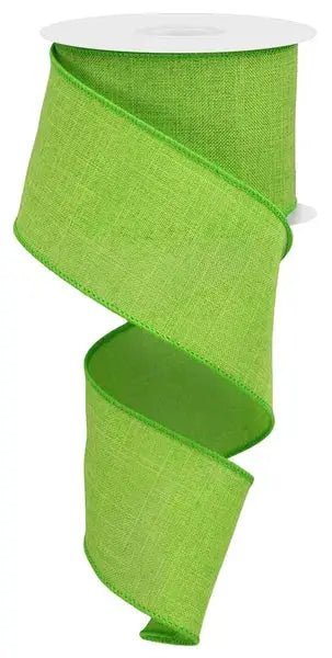 Lime Green Royal Burlap Ribbon 2.5" X 10Yd - Evergreen Home and Floral
