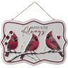 Metal Cardinal "With You Always" Hanging Sign 11.75"H x 8"W - Evergreen Home and Floral