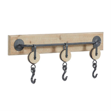 Deco Marché Metal Wood Wall Hooks 24"x10" - Coat & Hat Racks Merchandise