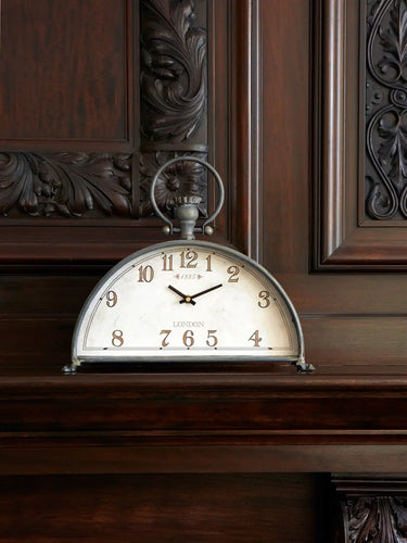 Melrose Metal/Glass Mantle Clock 15" x 13" - Shelf Clocks Merchandise
