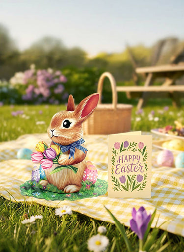Mini Easter Bunny Pop - up Greeting Card - Evergreen Home and Floral
