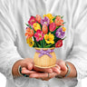 FreshCut Paper LLC Mini Festive Tulips Pop-Up Greeting Card - Greeting Cards Merchandise
