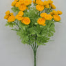 Golden Bell Mini Ranunculus Bush Yellow 16" - Artificial Flowering Plants Silk