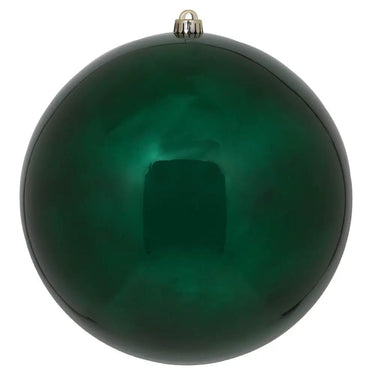 Vickerman Midnight Green Shiny Ball Ornament UV 4" (6/Bag) - Holiday Ornaments Merchandise