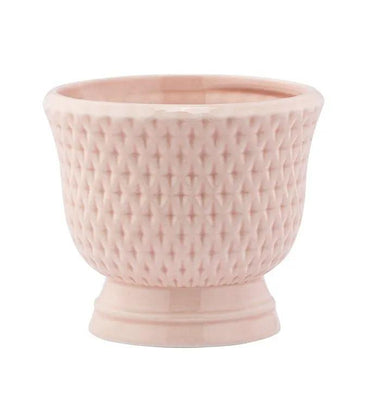 Napco Pink Dimple Compote Planter 4.25"H - Planters Merchandise