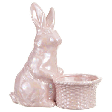 Pink Glaze Bunny Planter 8" - Evergreen Home and Floral