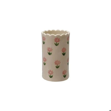 Hazel Mazel Pink-White Flower Vase 2.5"D x 4.25"H - Vases Merchandise