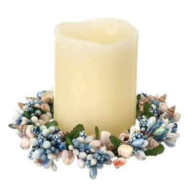 Regency Pipberry Shell Candle Ring Cream-Blue 4" - Uncategorized Merchandise