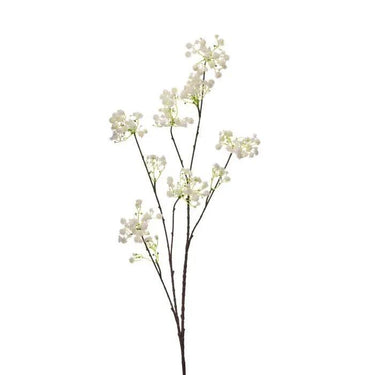 Regency Plastic Wild Yarrow Branch White 44" - Uncategorized Silk