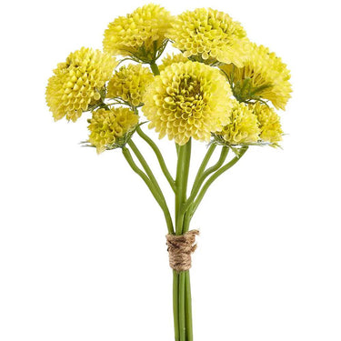 Allstate Pompon Dahlia Bundle Yellow 14" - Artificial Flowering Plants Silk