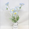 Supreme Poppy with Pot Blue 18" - Artificial Flowering Plants Silk