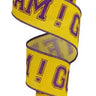 Purple/Yellow Go Team Ribbon 2.5" x 10 yd - Evergreen Home and Floral