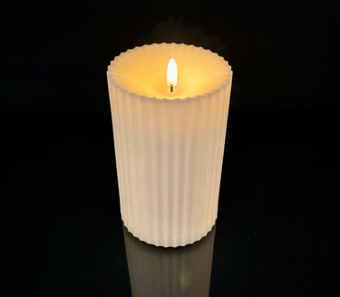 Radiance Outdoor Pillar Battery Candle Medium 4" x 6.5" - Evergreen Home and Floral