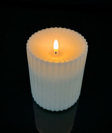 Radiance Outdoor Pillar Battery Candle Small 4" x 5" - Evergreen Home and Floral