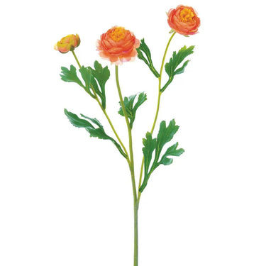 Allstate Ranunculus Spray Orange 20" - Artificial Flowering Plants Silk