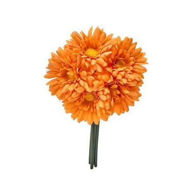 Regency Real Touch Gerbera Bundle (x5) Orange 11.5" - Artificial Flowering Plants Silk