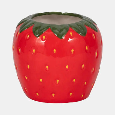 Sagebrook Red-Green Strawberry Planter 7"W x 6"H - Planters Merchandise