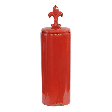 A&B Red Lidded Ceramic Jar 6.5" x 23" - Decorative Jars Merchandise