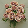 Golden Bell Rose Bud Bush Mauve 19" - Artificial Flowering Plants Silk