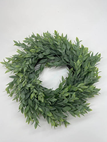 Le Fleur Ruscus Wreath Green 14" - Wreaths Silk