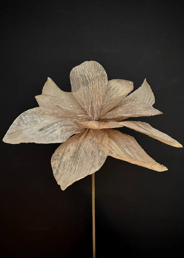 Light Garden Sheer Linen Flower Stem Tan 29.50" - Uncategorized Silk