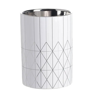 A&B Silver-White Vase 6.5"D x 8.5" - Vases Merchandise