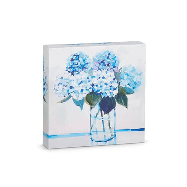 RAZ Small Blue Floral Wall Art 6" x 6" - Prints Merchandise