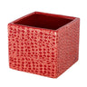 A&B Square Red Vase 5.5" x 5.5" x 5" - Vases Merchandise
