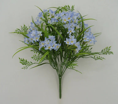 Golden Bell Stock Bush Blue 17" - Artificial Flowering Plants Silk