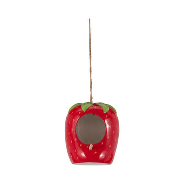 Sagebrook Strawberry Bird House/Feeder 6" - Birdhouses Merchandise