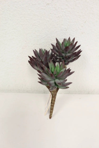 Supreme Succulent Pick Grey-Purple 8" - Artificial Non-Flowering Plants Silk