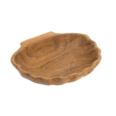 A&B Teak Seashell Plate 8" x 6.5" - Decorative Plates Merchandise