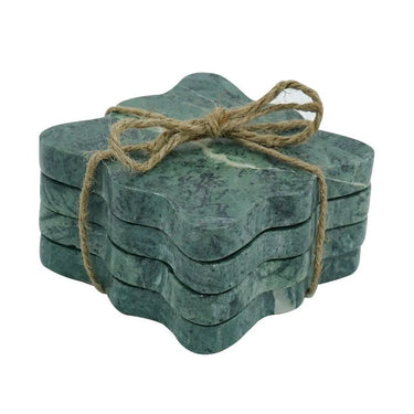 A&B Teal Marble Coasters (Set of 4) 4"x 4" - Coasters Merchandise