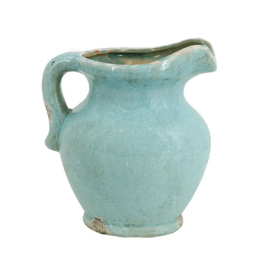 A&B Teal Terracotta Pitcher Vase 8" x 7" x 9" - Vases Merchandise