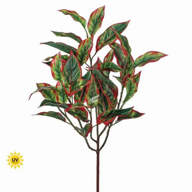 Regency UV Cordyline Bush Red-Green 21" - Artificial Non-Flowering Plants Silk