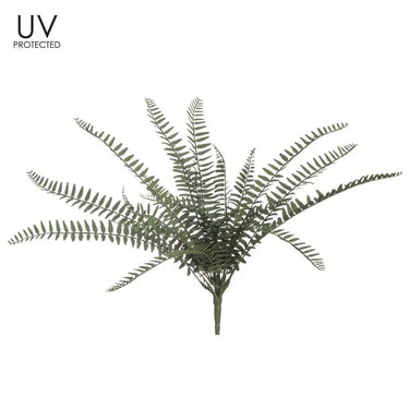 Allstate UV & FR Boston Fern Bush Green 16.5" - Artificial Non-Flowering Plants Silk