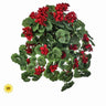 Regency UV Geranium Hanging Bush Red 27" - Silk