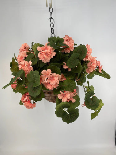 Evergreen Home and Floral UV Geranium Peach Hanging Basket - Uncategorized