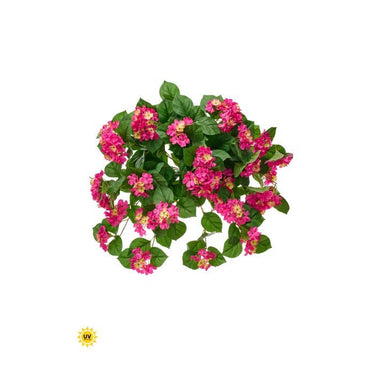 Regency UV Hydrangea Hanging Bush Hot Pink 27" - Artificial Flowering Plants Silk